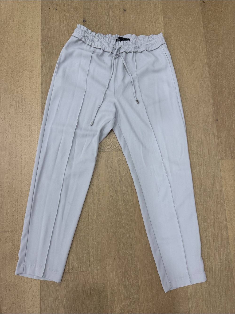 Zara light grey  Drawstring Tailored Chinos